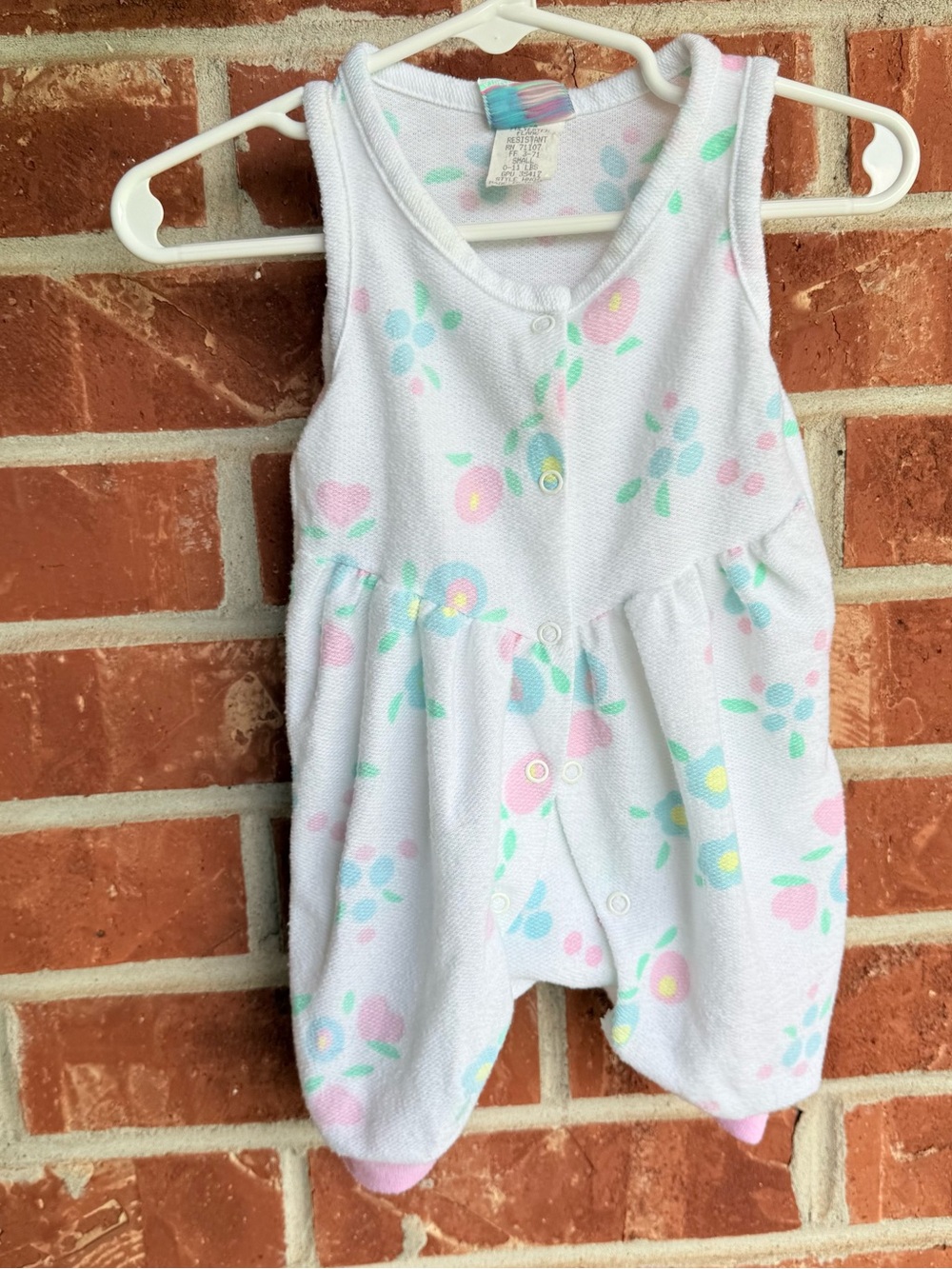 Vintage 90s baby girl floral bubble one piece